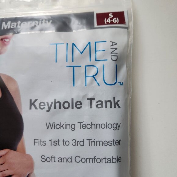 Time And Tru Maternity Black Tank Top Size S Seamless Support Soft & Comfortable - Picture 2 of 7